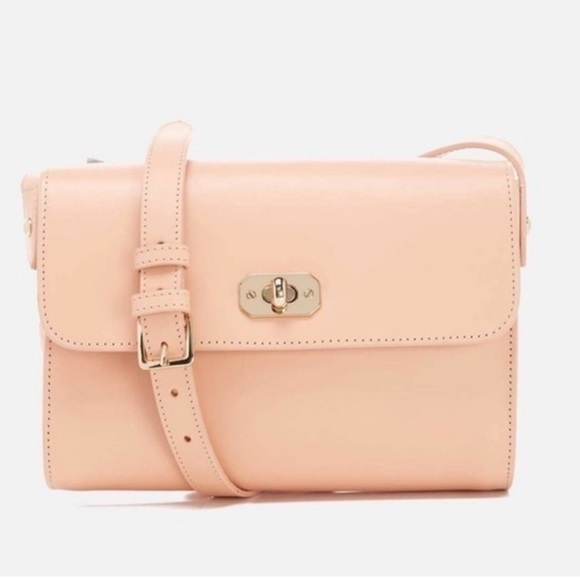 VGUC A.P.C. Greenwich Leather Crossbody Shoulder Bag in Pale Pink - Picture 15 of 16